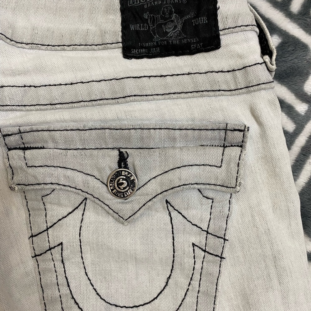 Light gray denim True Religion jeans. In excellent condition,  women jeans